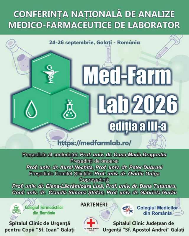 Galați: Automatizarea și digitalizarea laboratoarelor medico-farmaceutice, printre temele MEDFARM LAB 2026