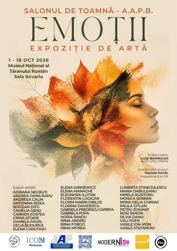 Expoziția colectivă de artă ‘Emoții’ – din 1 octombrie, la Muzeul Țăranului Român