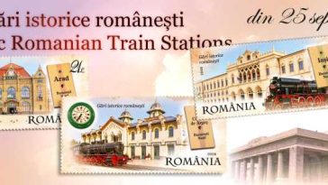 Emisiunea de mărci poștale ‘Gări istorice românești’ – de vineri, în magazinele Romfilatelia