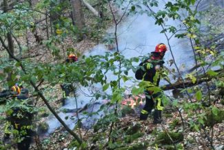 Caraș-Severin: Pompierii continuă misiunea de stingere a incendiului din Parcul Național Domogled-Valea Cernei
