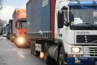 Protest al transportatorilor în Târgu Jiu