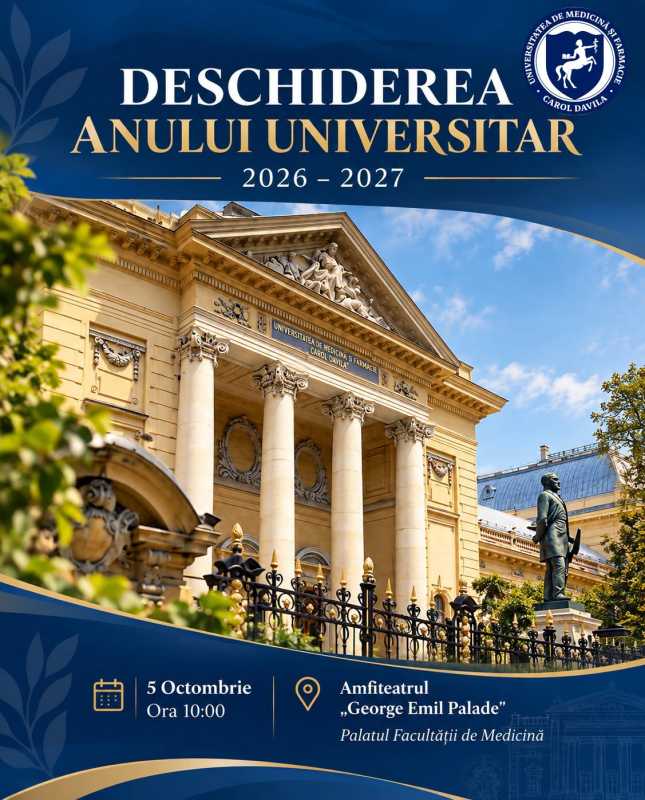 Noul an universitar se deschide la UMF ”Carol Davila”; din cei 15.000 de studenți, 3.000 sunt ”boboci”