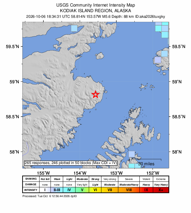 Un seism cu magnitudinea 5,5 s-a produs la Aleneva, Alaska (USGS)