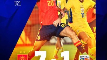 Fotbal: România, surclasată de Spania cu 7-1, în preliminariile Campionatului European U21
