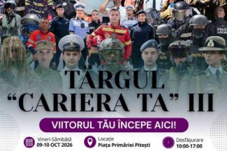 Argeș: Târgul de orientare profesională ‘Cariera Ta’, vineri și sâmbătă în Piața Primăriei din Pitești