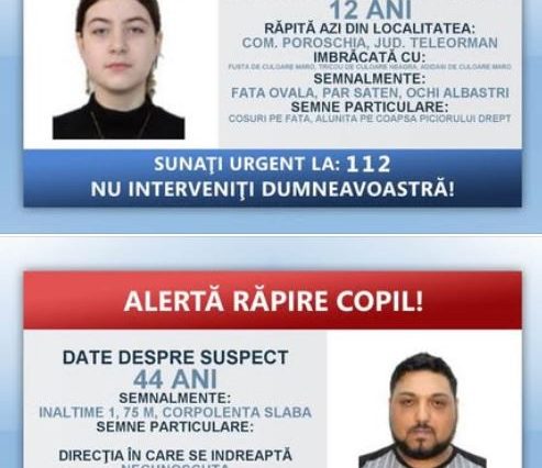 Teleorman: Alertă răpire copil – o fată de 12 ani a fost luată de pe stradă în Poroschia și urcată într-o mașină