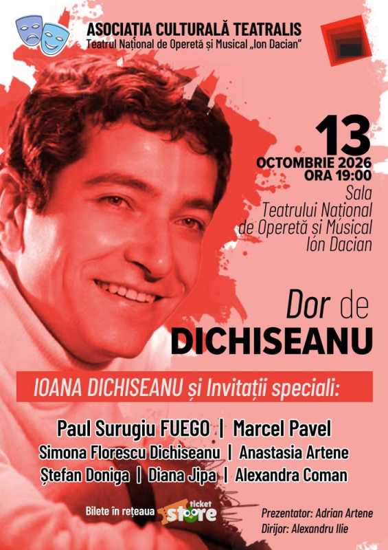 Spectacolul ‘Dor de Dichiseanu’, prezentat de Ioana Dichiseanu – marți, la Teatrul ‘Ion Dacian’