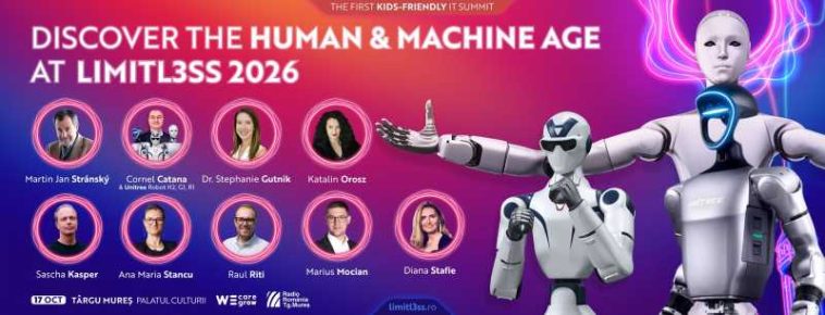 Mureș: Roboți umanoizi și inteligență artificială aplicată, pe scena Palatului Culturii la conferința LIMITL3SS