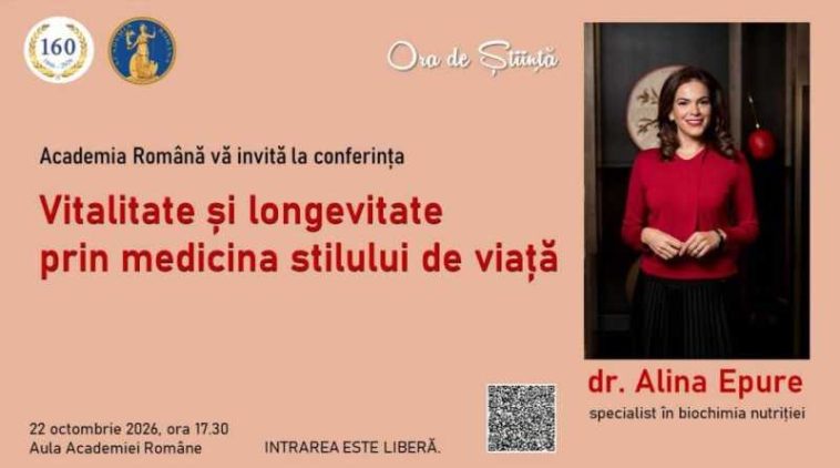Conferința ‘Vitalitate și longevitate prin medicina stilului de viață’ – săptămâna viitoare, în Aula Academiei