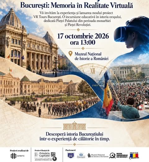 Bucureștiul prin Realitate Virtuală – Piața Palatului în monarhie și comunism, sâmbătă, la Muzeul Național de Istorie a României