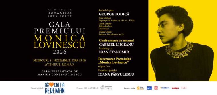 Gala Premiului ”Monica Lovinescu” 2026; scriitorul Mircea Mihăieș și istoricul Alina Pavelescu – printre nominalizați