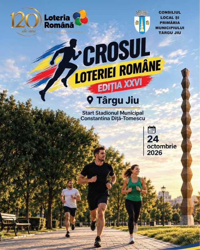 Gorj: Premii de 30.000 de euro la Crosul Loteriei Române, organizat sâmbătă la Târgu Jiu