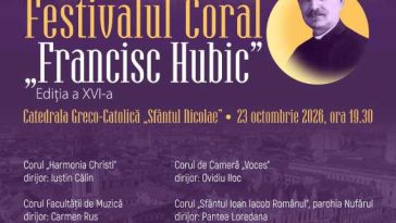 Bihor: Șase coruri din Oradea și Timișoara, la Festivalul Coral ”Francisc Hubic” organizat de Episcopia greco-catolică