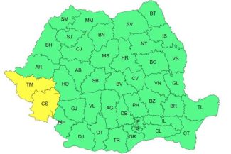 ANM: Județele Caraș-Severin și Timiș, sub Cod galben de vânt puternic, miercuri și joi