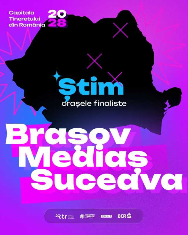 Sibiu: Mediaș, Brașov și Suceava, finaliste pentru a deveni Capitala Tineretului din România în 2028