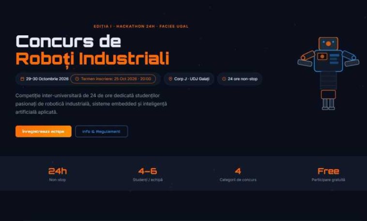 Galați: Studenți din toată țara, invitați de Universitatea ‘Dunărea de Jos’ la un maraton de robotică de 24 de ore