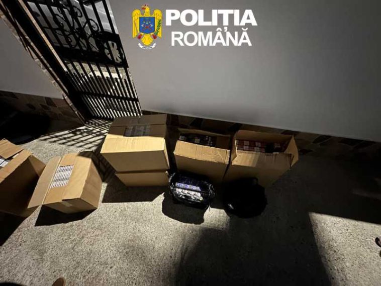 Sibiu: Șase reținuți și peste 113.000 de țigarete fără timbru descoperite după percheziții în cinci județe și în București