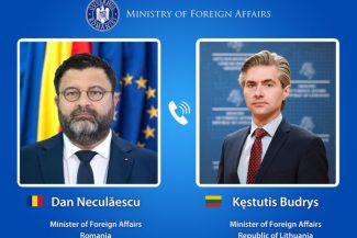 Neculăescu, convorbire cu omologul lituanian: România și Lituania vor deveni și mai apropiate pe Flancul Estic al NATO