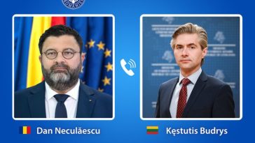 Neculăescu, convorbire cu omologul lituanian: România și Lituania vor deveni și mai apropiate pe Flancul Estic al NATO