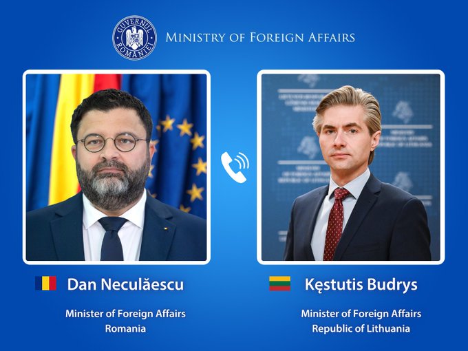 Neculăescu, convorbire cu omologul lituanian: România și Lituania vor deveni și mai apropiate pe Flancul Estic al NATO