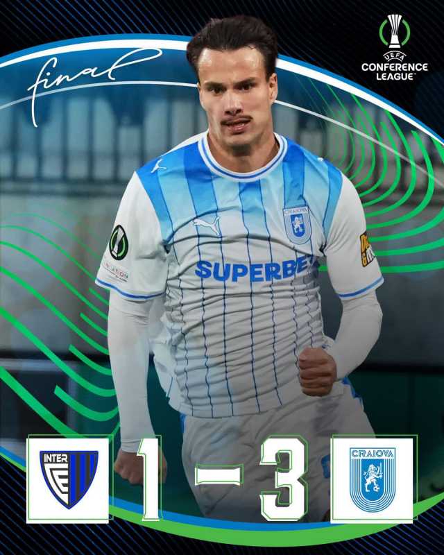 Fotbal: Victorie importantă pentru Universitatea Craiova în Conference League, 3-1 cu Inter Club d’Escaldes
