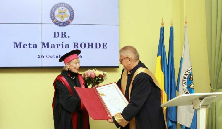 Bihor: Dr. Meta Maria Rohde, Doctor Honoris Causa al Universității din Oradea