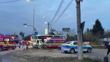 VIDEO UPDATE Accident în Ilfov între un autobuz şi o autoutilitară; două persoane – transportate la spital