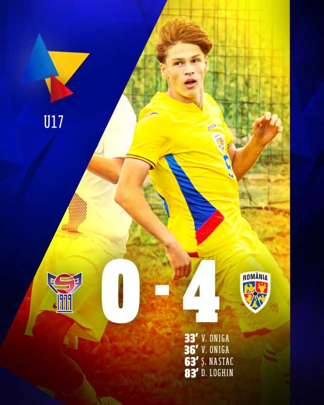 Fotbal: România a debutat cu o victorie clară în preliminariile Campionatului European U17, 4-0 cu Feroe