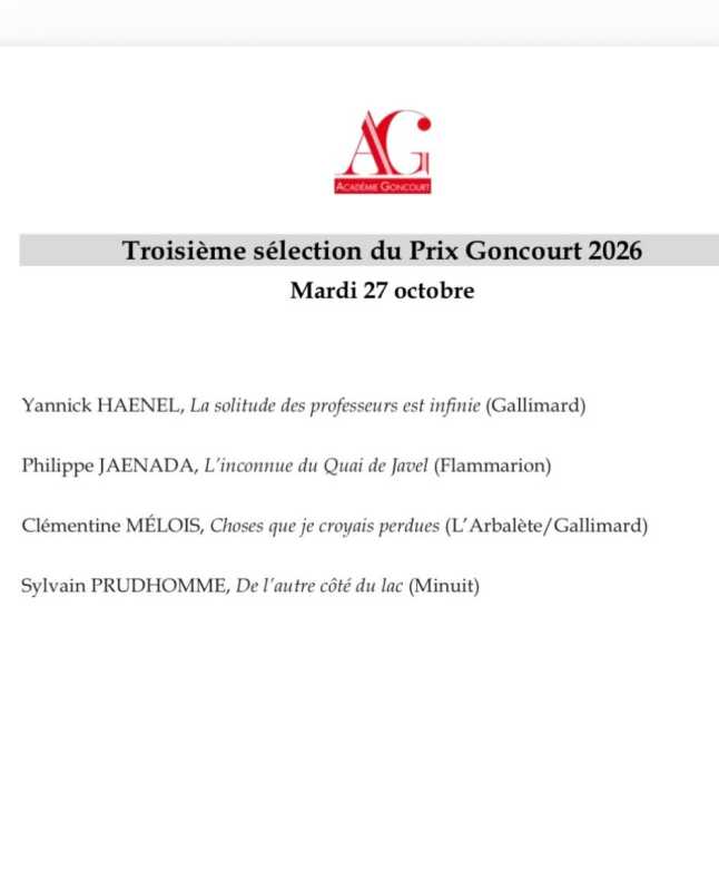 Premiul Goncourt 2026: Au fost anunțați cei patru finaliști