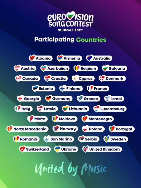 Eurovision/ 36 de țări și-au confirmat participarea la ediția din 2027; EBU așteaptă răspunsul Spaniei și Sloveniei