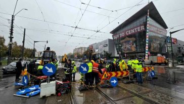 PMB: Lucrări de modernizare a intersecției Calea Rahovei-Șoseaua Progresul; trasee de tramvai, modificate până duminică inclusiv