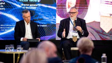 Dr. ing. Adrian-Victor Vevera, directorul general al ICI București, participând la panelul AI-Ready la Transilvania Digital Innovation Summit 2026, Cluj-Napoca, 8 octombrie 2026