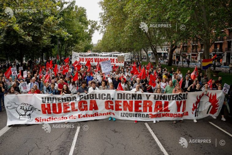 Criza locuințelor din Spania: Zeci de mii de protestatari la Madrid și în alte orașe din țară