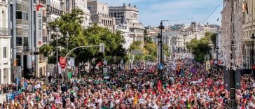 Proteste în Europa: 25.000 de oameni au manifestat la Madrid pentru măsuri de protecţie cu privire la sistemul public de pensii