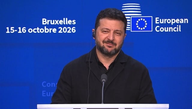 Zelensli, întrebat dacă Trump îl face ”ţapul său ispăşitor”, îi face pe jurnalişti să râdă la Bruxelles